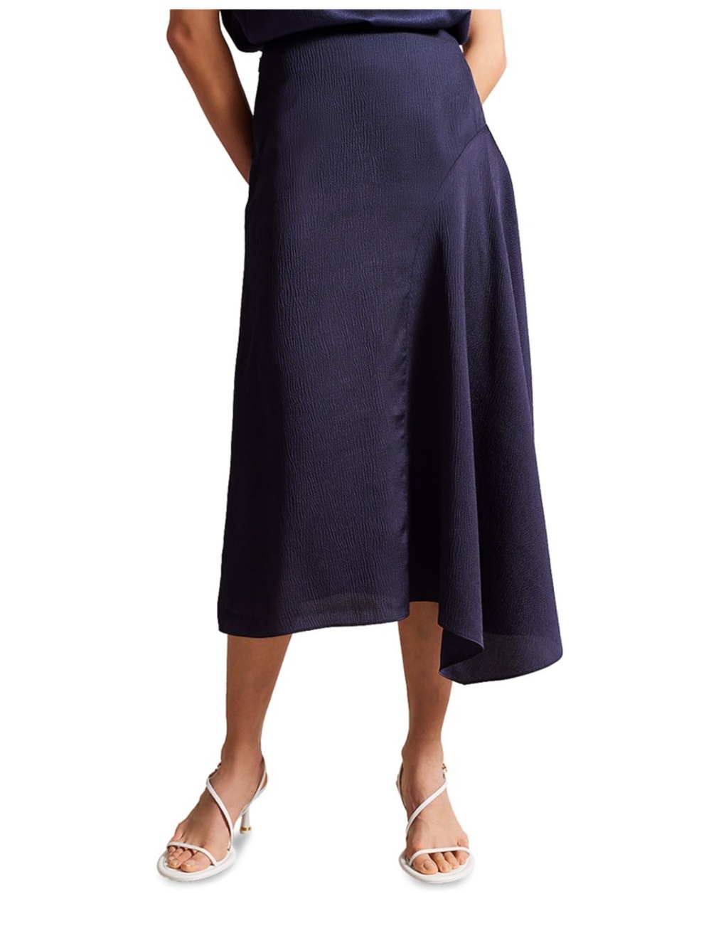 Ted baker size 12 Navy Asymmetric Midi Skirt - Women's
